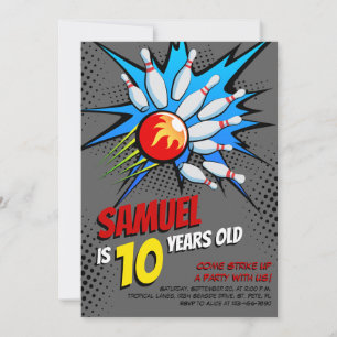 Bowling Birthday Party Kaart