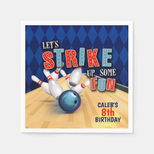 Bowling Birthday Party Napkin - Boy Servet