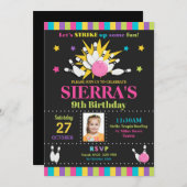 Bowling Birthday Party nodigt meisjes uit Kaart (Voorkant / Achterkant)