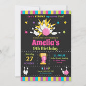 Bowling Birthday Party nodigt meisjes uit Kaart (Voorkant)