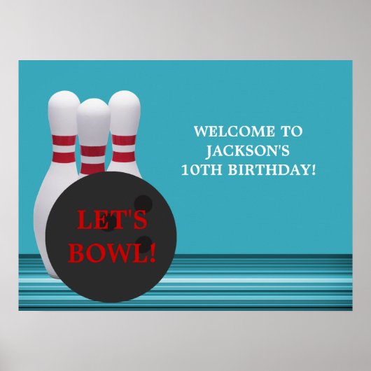 Bowling Birthday Party Poster (Voorkant)