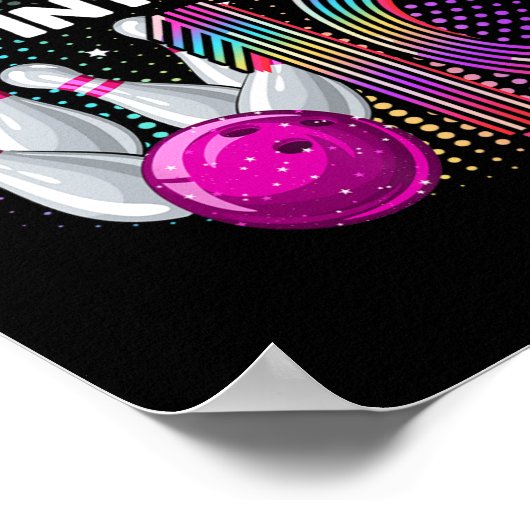 Bowling Birthday Party Rollin Into 10 10th Birthda Poster (Hoek)