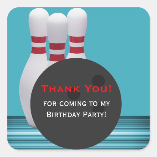 Bowling Birthday Party Sticker (Voorkant)