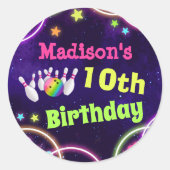 Bowling Birthday Party Sticker (Voorkant)