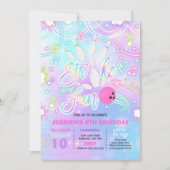 Bowling Birthday Party Tie Dye Glow Bowling Kaart (Voorkant)