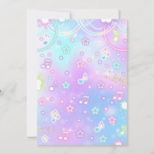 Bowling Birthday Party Tie Dye Glow Bowling Kaart (Achterkant)