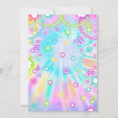 Bowling Birthday Party Tie Dye Glow Bowling Kaart (Achterkant)