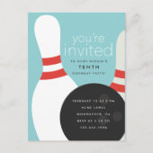 Bowling Birthday Party Uitnodiging Briefkaart (Voorkant)