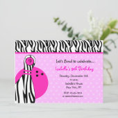 Bowling Birthday Party - Uitnodigingen (Staand voorkant)