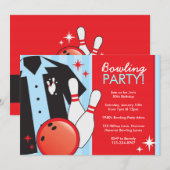 Bowling Birthday Party - Uitnodigingen (Voorkant / Achterkant)