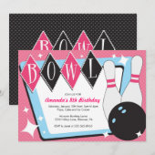 Bowling Birthday Party - Uitnodigingen (Voorkant / Achterkant)