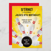 Bowling Birthday Party - Uitnodigingen (Voorkant / Achterkant)