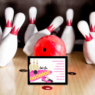 Bowling Birthday Party - Uitnodigingen
