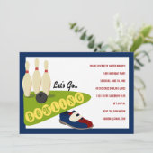 Bowling Birthday Party - Uitnodigingen (Staand voorkant)