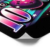 Bowling Birthday Rollin Into 10 Party 10th Bday Re Poster (Hoek)