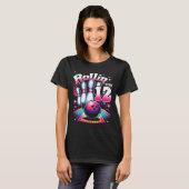 Bowling Birthday Rollin Into 12 Party 12th Bday Re T-shirt (Voorkant volledig)