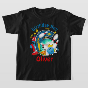 Bowling Birthday Shirt Bowling Pin zesde verjaarda