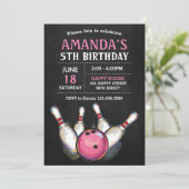 Bowling Birthday Uitnodiging (Staand voorkant)