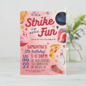 Bowling Birthday Uitnodiging (Staand voorkant)