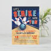 Bowling Birthday Uitnodiging (Staand voorkant)