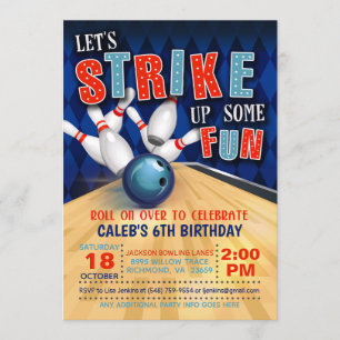 Bowling Birthday Uitnodiging