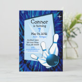 Bowling Birthday Uitnodiging (Staand voorkant)