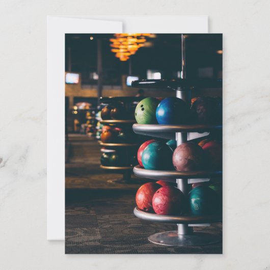 Bowling Birthday Uitnodiging (Achterkant)