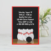 Bowling Birthday Uitnodiging (Staand voorkant)