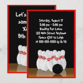 Bowling Birthday Uitnodiging (Voorkant / Achterkant)