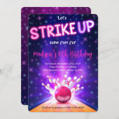 Bowling Birthday Uitnodiging (Voorkant / Achterkant)