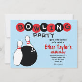 Bowling Birthday Uitnodiging (Voorkant)