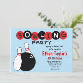 Bowling Birthday Uitnodiging (Staand voorkant)