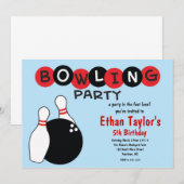 Bowling Birthday Uitnodiging (Voorkant / Achterkant)