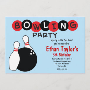 Bowling Birthday Uitnodiging