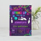 Bowling Birthday Uitnodiging (Staand voorkant)