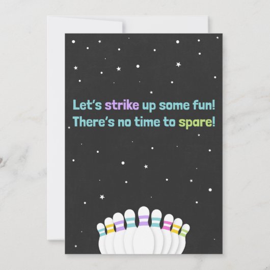 Bowling Birthday Uitnodiging (Achterkant)
