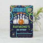 Bowling Birthday Uitnodiging (Staand voorkant)