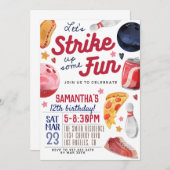 Bowling Birthday Uitnodiging (Voorkant / Achterkant)