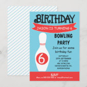 Bowling Birthday Uitnodiging (Voorkant / Achterkant)