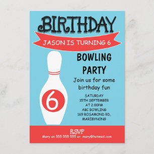 Bowling Birthday Uitnodiging