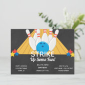 Bowling Birthday Uitnodiging (Staand voorkant)