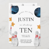 Bowling Birthday Uitnodiging voor kinderen (Voorkant / Achterkant)