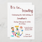 Bowling Birthday voor Bowling Party Kaart (Voorkant / Achterkant)