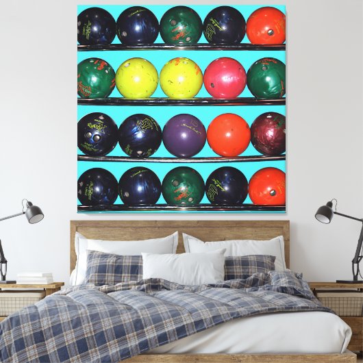 Bowling Blitz Canvas Afdruk (Insitu (Slaapkamer))