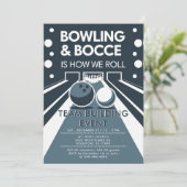 Bowling Bocce Team Building Church Business Blauw Kaart (Staand voorkant)