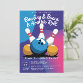 Bowling Bocce Team Building Church Business Bright Kaart (Staand voorkant)