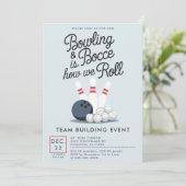 Bowling Bocce Team Building Church Business Eenvou Kaart (Staand voorkant)