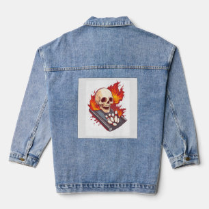 Bowling Bones - Grappige Sport Schedel Denim Jacket