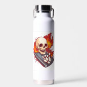 Bowling Bones - Grappige Sport Schedel Waterfles (Voorkant)