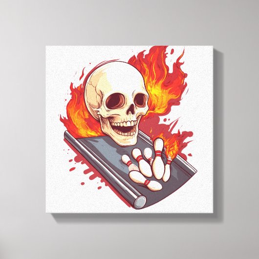 Bowling Bones - Grappige sportsschedel Canvas Afdruk (Voorkant)